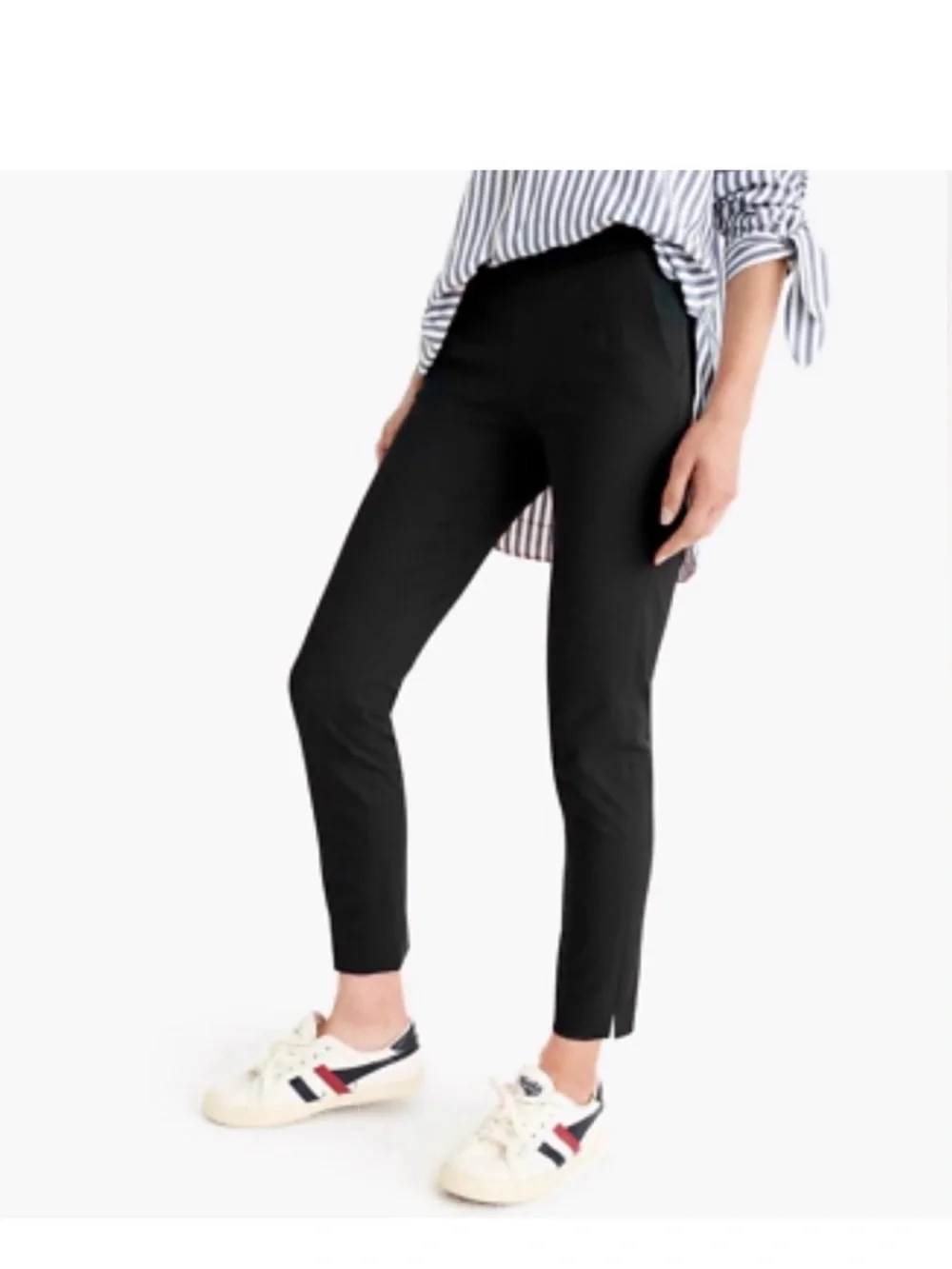 J. Crew Navy Blue Ankle Crop Slim Pants in 6 Tall Side Zipper Two Pockets